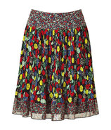 Multicolor Pleated Silk Skirt