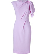 Lilac One-Sleeve Wool Crepe Dress