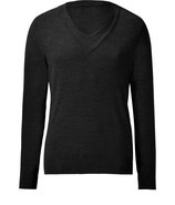 Black Double V-Neck Sweater