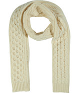 Ivory Small Cable Wool Scarf