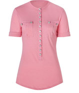 Pink Cotton-Linen Henley