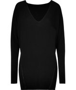 Black oversized V-neck top