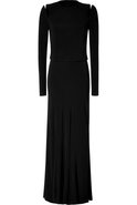 Black Long Sleeve Gown with Cutout Shoulder Detail