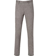 Dark Grey Wool-Silk-Blend Skinny Pants