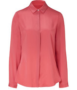 Coral silk blend blouse