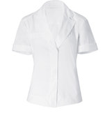 White Rolled Sleeve Seamed Shirt