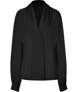 Black Sheer Stretch Silk Astor Top