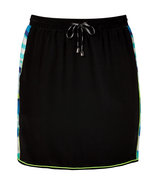 Black-Multi Silk Mini-Skirt