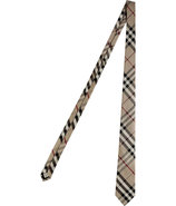 New Classic Beige Checked Rohan Silk Tie