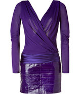 Violet Scoop Back Dress with Eelskin Skirt