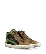 Military Green Canvas Slide Sneakers