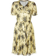 Lemon Floral Chiffon Dress