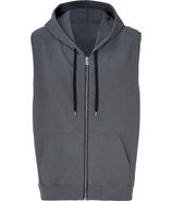 Anthracite Destroyed Sleeveless Zip Hoodie