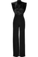 Black Embellished Silk Jumpsuit