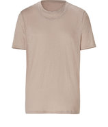 Beige S/S Double Crew Neck T-Shirt