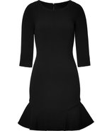 Black Ruffle 3/4 Sleeve Dress