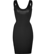 Black Scoop Neck Bandage Dress