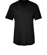 Black Short Sleeve V-Neck Cotton T-Shirt