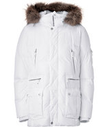 White Christof Down Parka with Raccoon Trim