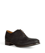 Black Washed Leather Derby Shoes