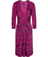 Magenta Fantasy Print Silk Jersey Dress for STYLEB