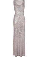 Platinum scoop neck gown