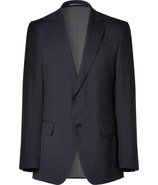 Navy Pinstriped Wool Jacket Classic Fit