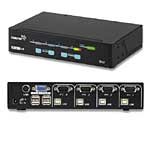 4-port Master-IT USB KVM Switch with (4) 2-in-1 Ca