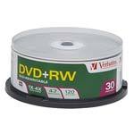 Verbatim 4x 4.7GB DVD+RW Branded Media (30-pack