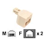 Belkin Dual Jack Modular Tee Adapter (RJ11 Plug to
