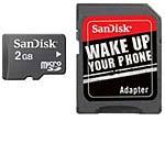 2GB microSD Memory Card with SD Adapter SDSDQ-2048