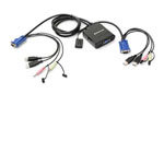 2-Port USB Cable KVM Switch with Audio and Microph