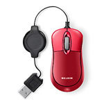 Belkin Retractable Travel Mouse, Jetset Red F5L016
