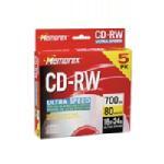 CDRW 5-Pack 80 Minute/700MB 16X-24X  Ultra Speed  