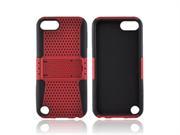 Red Mesh On Black Apple Ipod Touch 5 Rubberized Pl