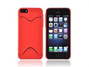 Red Apple Iphone 5 Rubberized Back Cover W/ ID Slo