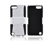 White Mesh On Black Apple Ipod Touch 5 Rubberized 