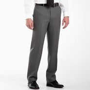 Flat-Front Silver/Gray Dress Pants